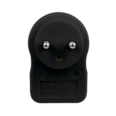 Rozgałęźnik elektryczny z włącznikiem, 1 gniazdo z uziemieniem, czarny