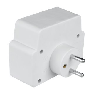 Rozgałęźnik elektryczny z włącznikiem, 2 gniazda z uziemieniem, 2 x USB, biało-szary DPM