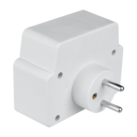 Rozgałęźnik elektryczny z włącznikiem, 2 gniazda z uziemieniem, 2 x USB, biało-szary DPM