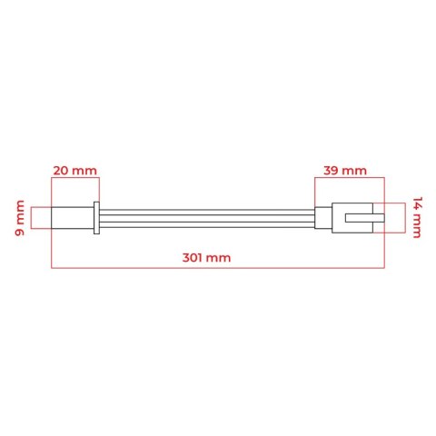 Szybkozłączka DC, wtyk-gniazdo, 32 cm