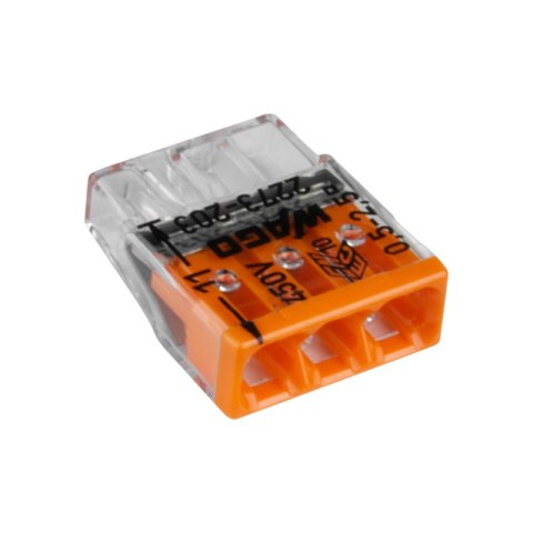 Szybkozłączka instalacyjna drut 3 x 0,5-2,5 mm2, 5 szt., WAGO
