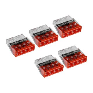 Szybkozłączka instalacyjna drut 4 x 0,5-2,5 mm2, 5 szt., WAGO
