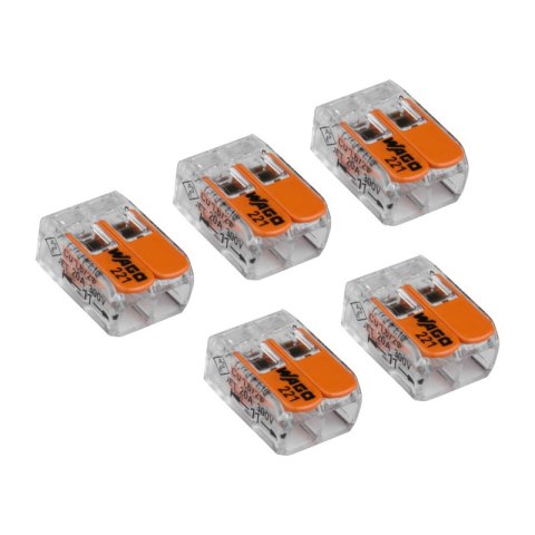 Szybkozłączka instalacyjna linka 2 x 4 mm2, 5 szt., WAGO