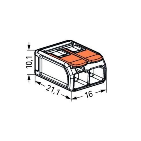 Szybkozłączka instalacyjna linka 2 x 4 mm2, 5 szt., WAGO