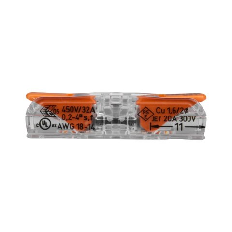 Szybkozłączka instalacyjna linka 2 x 4 mm2, 5 szt., WAGO