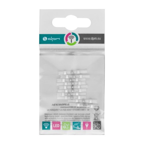 Szybkozłączki przelotowe z cyną, termokurczliwe, 0.25-0.35 mm2, białe, 10 szt.