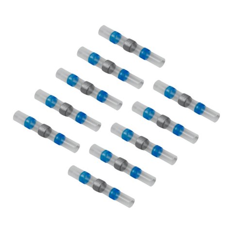 Szybkozłączki przelotowe z cyną, termokurczliwe, 1.5-2.5 mm2, niebieskie, 10 szt.