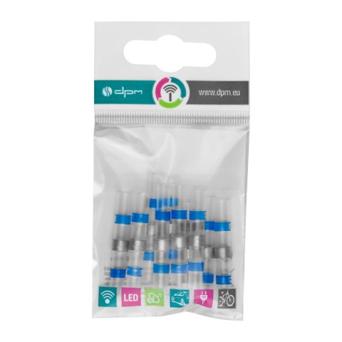 Szybkozłączki przelotowe z cyną, termokurczliwe, 1.5-2.5 mm2, niebieskie, 10 szt.