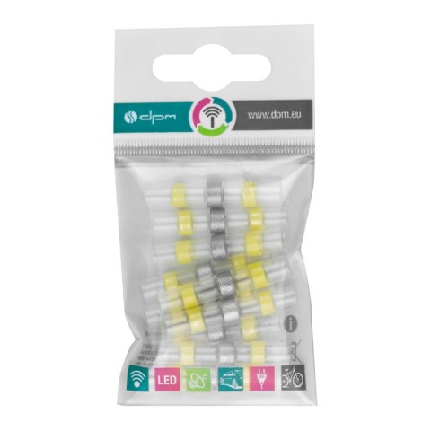 Szybkozłączki przelotowe z cyną, termokurczliwe, 4-6 mm2, żółte, 10 szt.