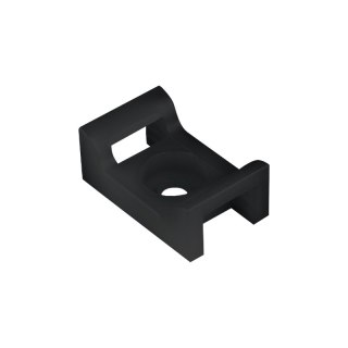 Uchwyt do opasek zaciskowych, przykręcany, 22 x 16 mm, czarny, 10 szt.