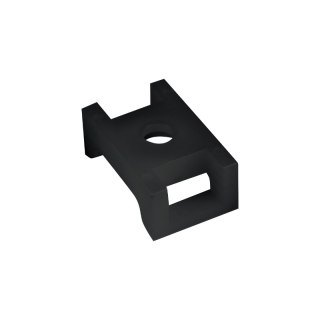 Uchwyt do opasek zaciskowych, przykręcany, 22 x 16 mm, czarny, 10 szt.