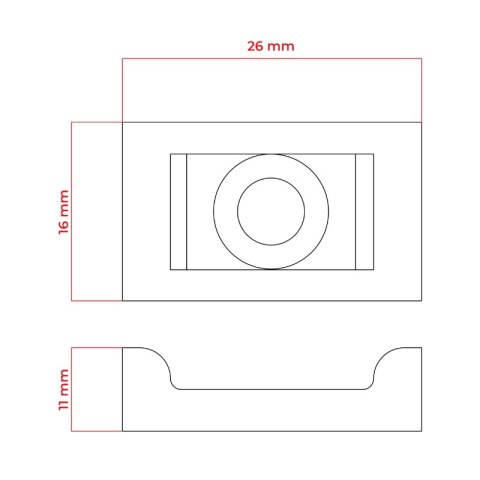 Uchwyt do opasek zaciskowych, przykręcany, 22 x 16 mm, czarny, 10 szt.