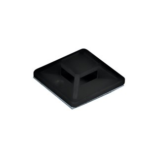 Uchwyt do opasek zaciskowych, samoprzylepny, 20 x 20 mm, czarny, 10 szt.