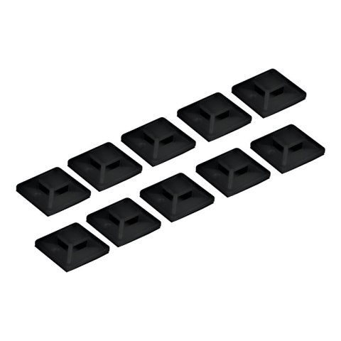 Uchwyt do opasek zaciskowych, samoprzylepny, 20 x 20 mm, czarny, 10 szt.