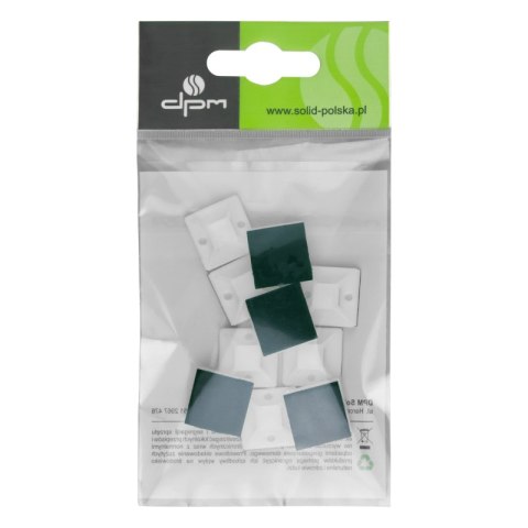 Uchwyt do opasek zaciskowych, samoprzylepny, 30 x 30 mm, biały, 10 szt.