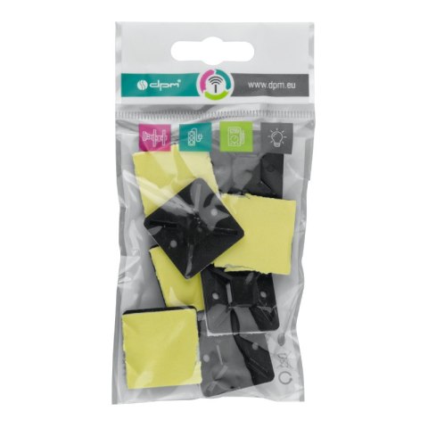 Uchwyt do opasek zaciskowych, samoprzylepny, 30 x 30 mm, czarny, 10 szt.