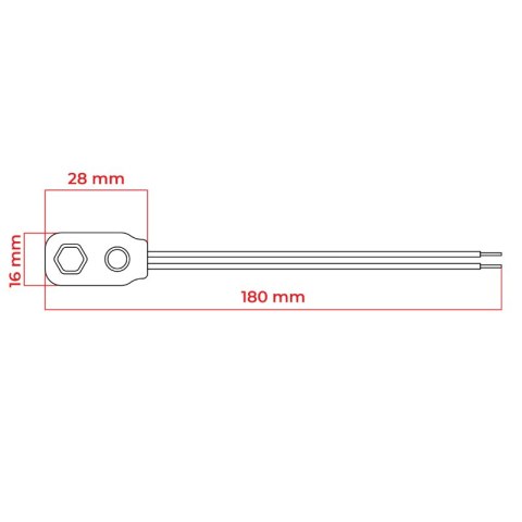 Zatrzask baterii 6F22, 9 V