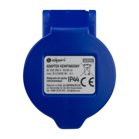 Adapter kempingowy CEE/Uni-Schuko, 16 A, IP44