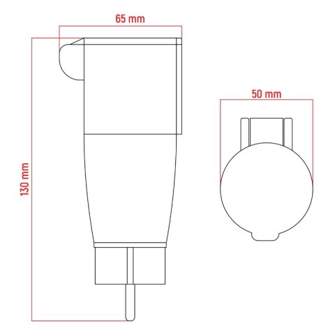 Adapter kempingowy CEE/Uni-Schuko, 16 A, IP44