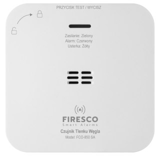 Czujnik czadu, bateryjny, gwarancja 2 lata, FCO-850 SA, Firesco