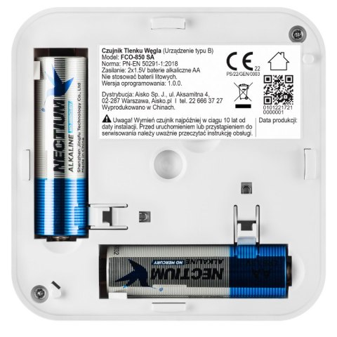 Czujnik czadu, bateryjny, gwarancja 2 lata, FCO-850 SA, Firesco