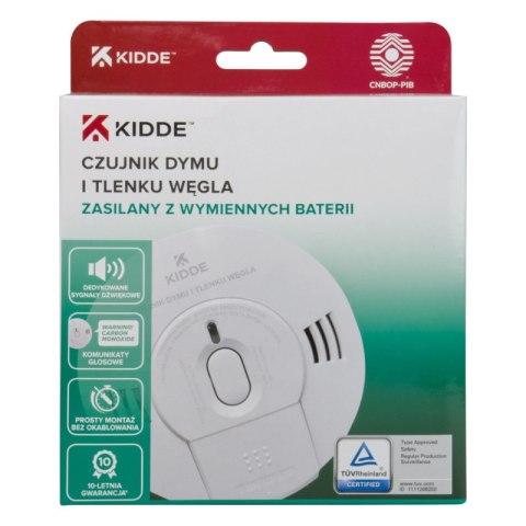 Dualny czujnik tlenku węgla i dymu, gwarancja 10 lat, K10SCO, Kidde