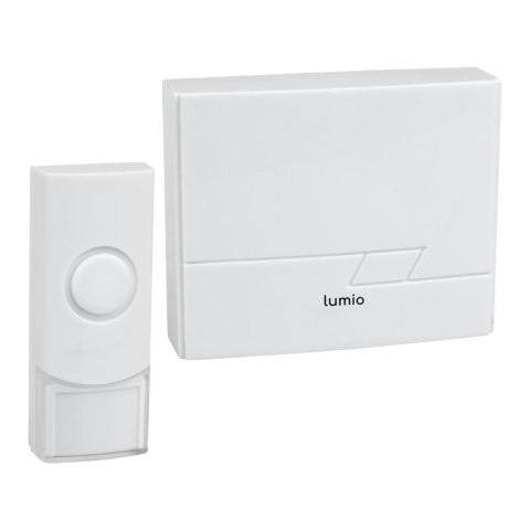 Dzwonek bezprzewodowy bateryjny, biały, LUMIO