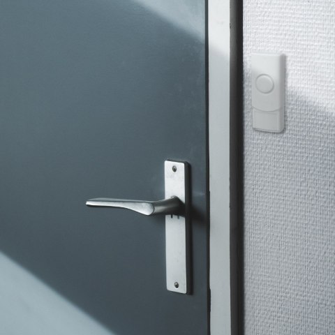 Dzwonek bezprzewodowy bateryjny, biały, LUMIO