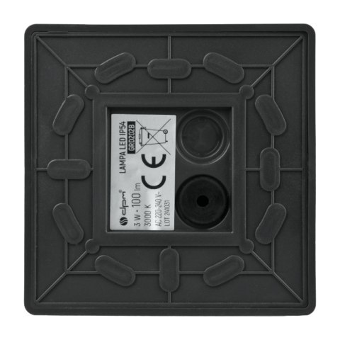 Kinkiet zewnętrzny, 3 W, 100 lm, 3000 K, IP54, czarny