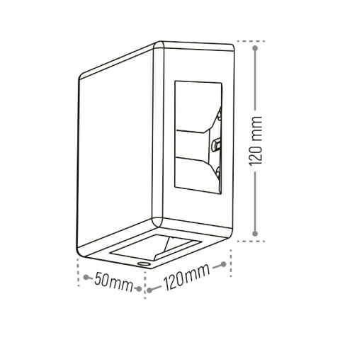 Kinkiet zewnętrzny, 6 W, 180 lm, 3000 K, IP54, szary