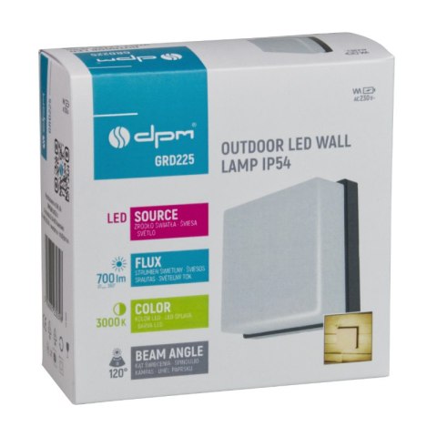 Kinkiet zewnętrzny, 8 W, 560 lm, 3000 K, IP65, czarny