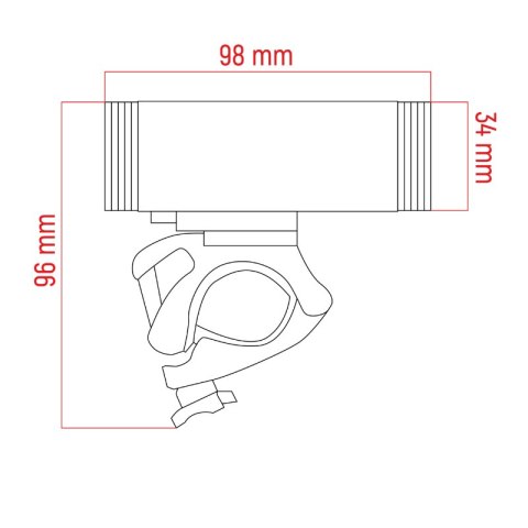 Lampa rowerowa przednia LED, ładowalna, 400 lm, IPX5