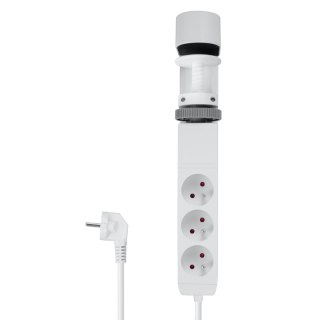 Listwa zasilająca podblatowa, 3 gniazda, 3 x USB, 1,5 m, biała