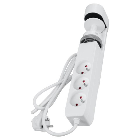 Listwa zasilająca podblatowa, 3 gniazda, 3 x USB, 1,5 m, biała