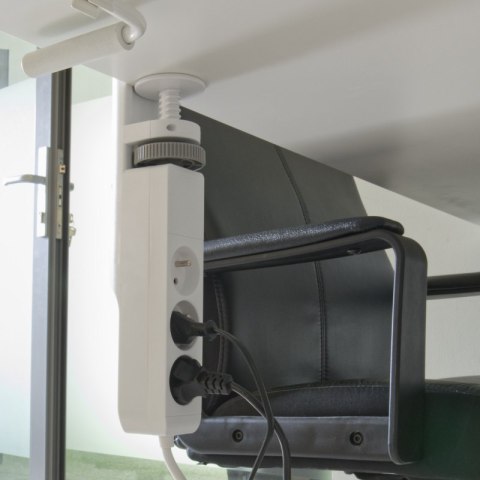 Listwa zasilająca podblatowa, 3 gniazda, 3 x USB, 1,5 m, biała