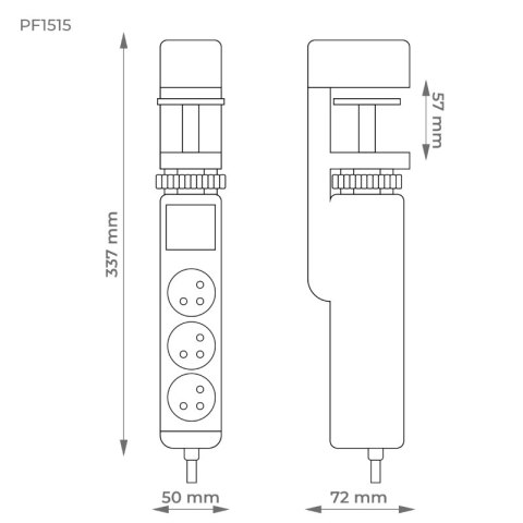 Listwa zasilająca podblatowa, 3 gniazda, 3 x USB, 1,5 m, biała