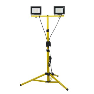 Naświetlacz LED na statywie, 2 x 50 W, 7000 lm, 4000 K, IP65, 140 cm