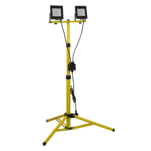 Naświetlacz LED na statywie, 2 x 50 W, 7000 lm, 4000 K, IP65, 140 cm