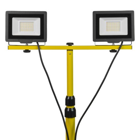 Naświetlacz LED na statywie, 2 x 50 W, 7000 lm, 4000 K, IP65, 140 cm