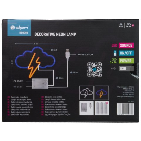 Neon LED "chmurka", 29 x 23 cm