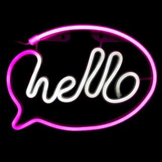 Neon LED "hello", 30 x 21 cm