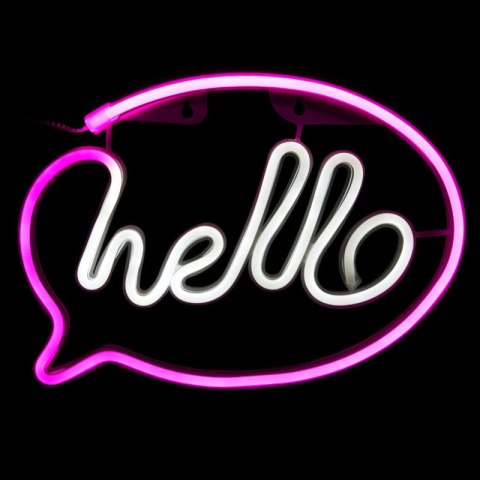 Neon LED "hello", 30 x 21 cm