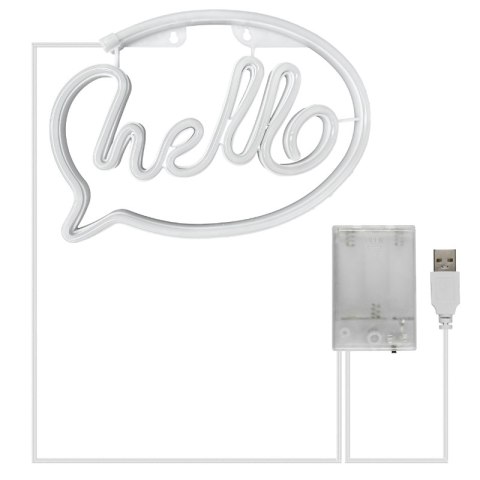 Neon LED "hello", 30 x 21 cm