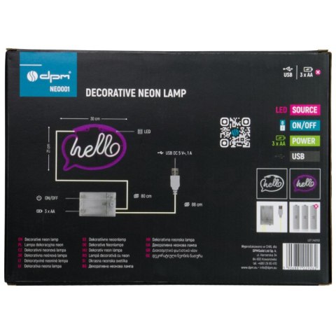 Neon LED "hello", 30 x 21 cm