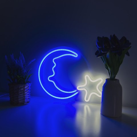 Neon LED "księżyc", 38 x 28,5 cm