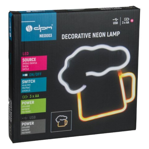 Neon LED "piwo", 20 x 20 cm