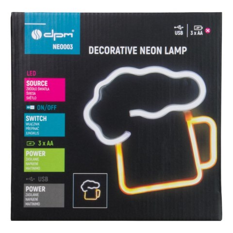 Neon LED "piwo", 20 x 20 cm