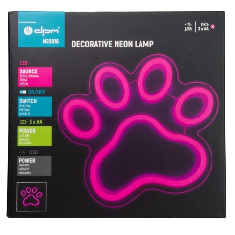 Neon "łapa", 25 x 22 cm