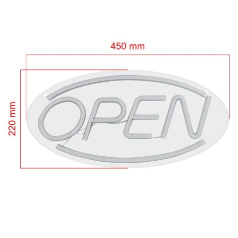 Neon "open", 45 x 22 cm