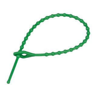 Opaski koralikowe wielokrotnego użytku, 2 x 120 mm, 50 szt., zielone
